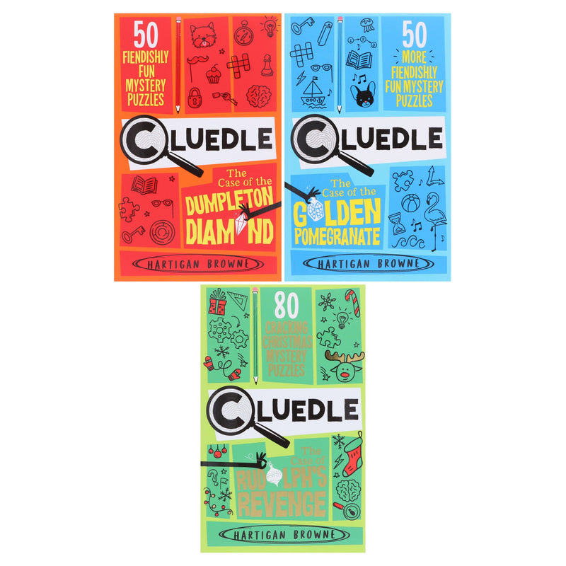 Cluedle Fun Mystery Puzzles By Hartigan Browne: 3 Books Collection Set - Ages 9-11 - Paperback 9-14 Pan Macmillan