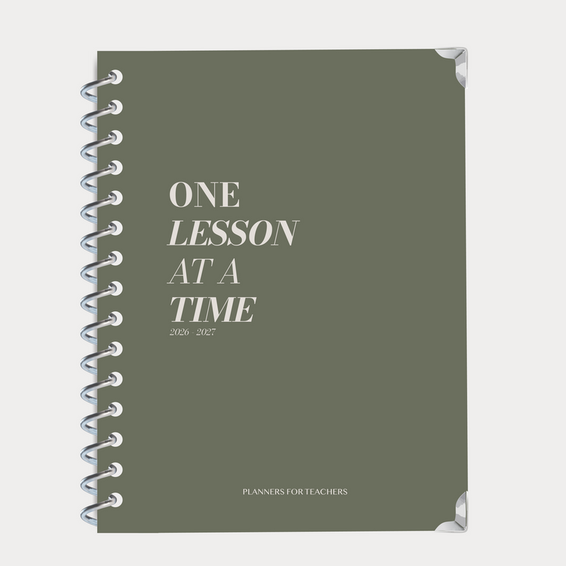 One Lesson At A Time 2026-2027 Teacher Planner - Olive Edition - Spiral Bound Hardback
