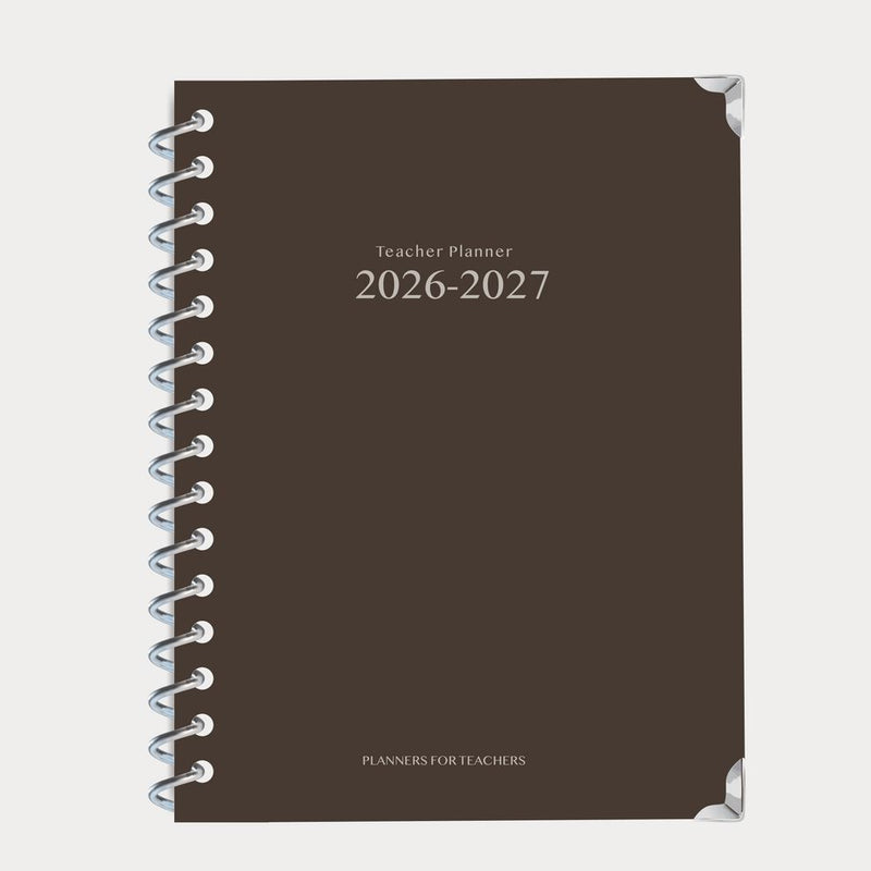 Teacher Planner 2026-2027 - Cocoa Edition - Spiral Bound Hardback Non-Fiction PlannersForTeachers