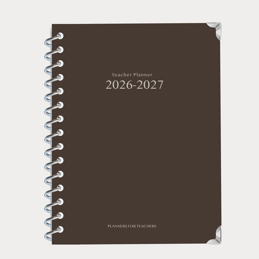 Teacher Planner 2026-2027 - Cocoa Edition - Spiral Bound Hardback Non-Fiction PlannersForTeachers