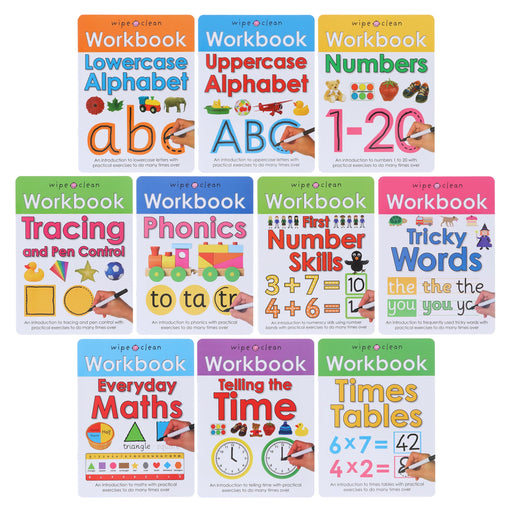 Wipe Clean Workbooks Series 10 Books Collection Set - Ages 0-5 - Paperback B2D DEALS Priddy Books