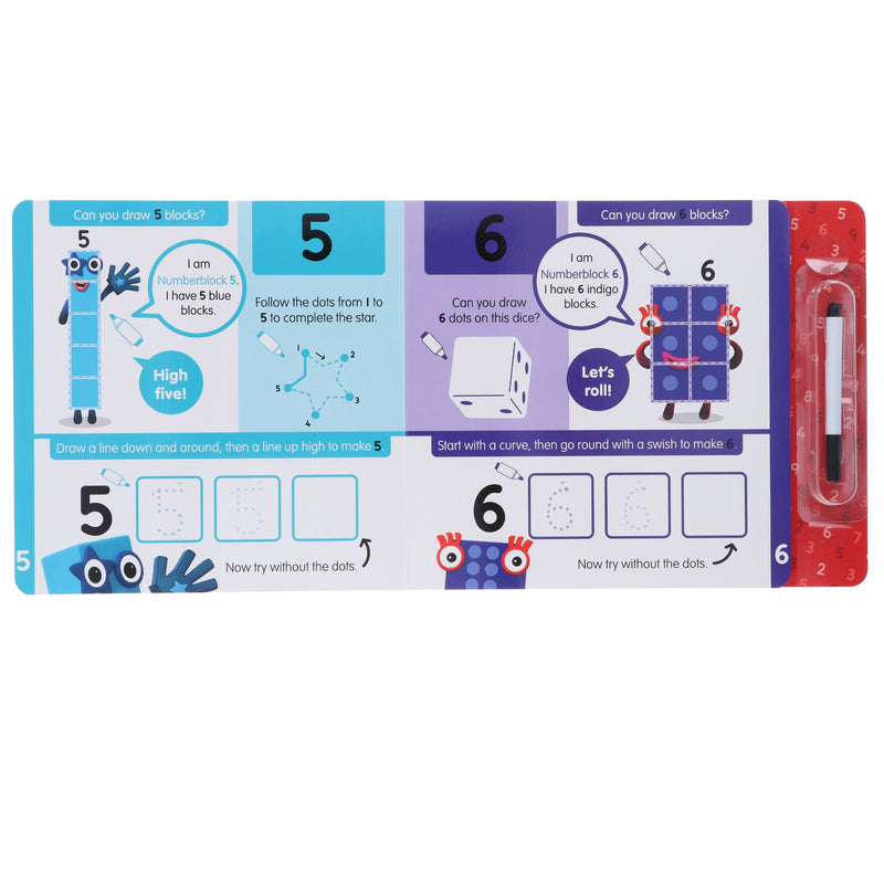 Numberblocks 1-10: A Wipe-Clean Book and Pen - Learn to Write Numbers - Ages 3-6 - Board Book 3-5 Sweet Cherry Publishing