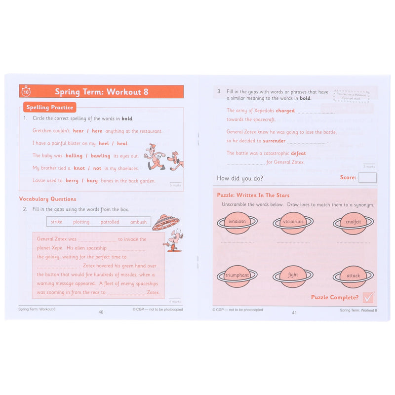 CGP KS2 (Year 4) 10-Minute Weekly Workouts Collection 4 Books Set - Ages 7-11 - Paperback 7-9 Coordination Group Publications Ltd (CGP)