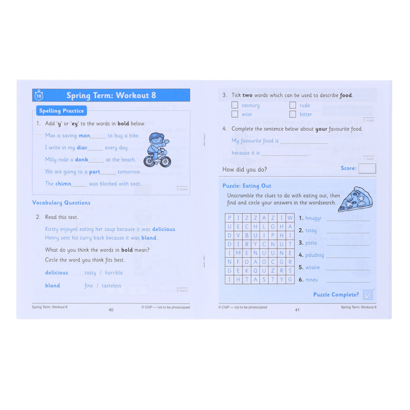 CGP KS1 (Year 2) 10-Minute Weekly Workouts Collection 4 Books Set - Ages 5-7 - Paperback 5-7 Coordination Group Publications Ltd (CGP)