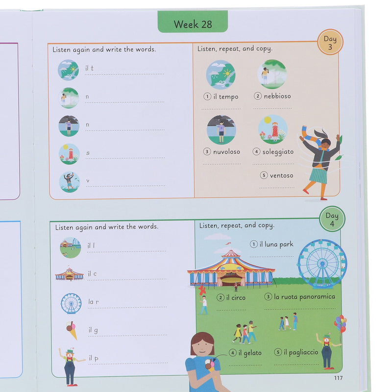 Italian for Everyone Junior 5 Words a Day: Learn and Practise 1,000 Italian Words - Ages 5-9 - Flexibound 5-7 Penguin Random House