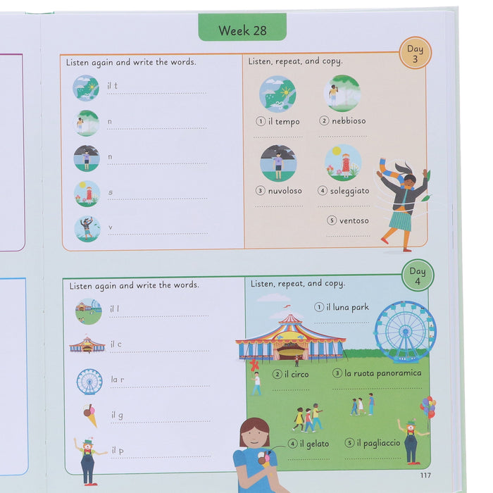 Italian for Everyone Junior 5 Words a Day: Learn and Practise 1,000 Italian Words - Ages 5-9 - Flexibound 5-7 Penguin Random House