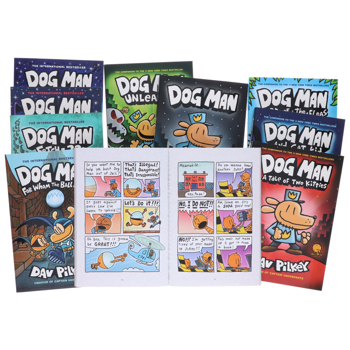 Dog Man by Dav Pilkey: Books 1-10 Collection Set - Ages 6-12 - Paperback Graphic Novels Scholastic