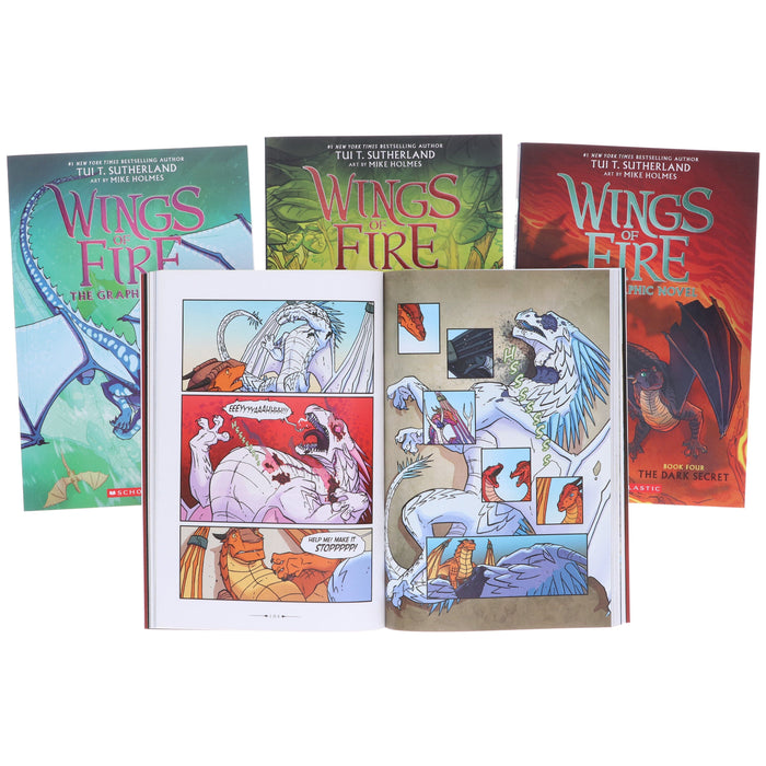 Wings of Fire The Graphic Novels 4 Books Collection Box Set By Tui T. Sutherland - Ages 8-12 - Paperback 9-14 Scholastic