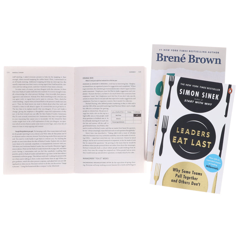 Dare to Lead, Radical Candor & Leaders Eat Last 3 Books Collection Set - Non Fiction - Paperback Non-Fiction Various