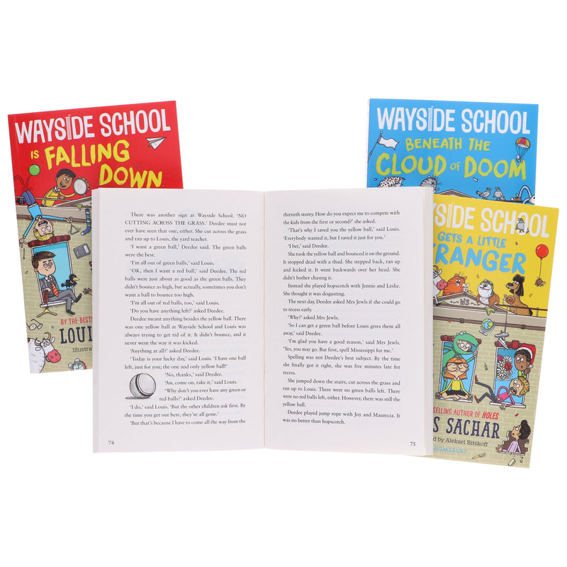 Wayside School Series (Book 1-4) by Louis Sachar Illustrated 4 Books Collection Set - Ages 7-12 - Paperback 9-14 Bloomsbury Publishing