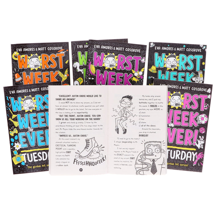 Worst Week Ever! Series By Eva Amores And Matt Cosgrove 7 Books Collection Set - Ages 8+ - Paperback 9-14 Simon & Schuster