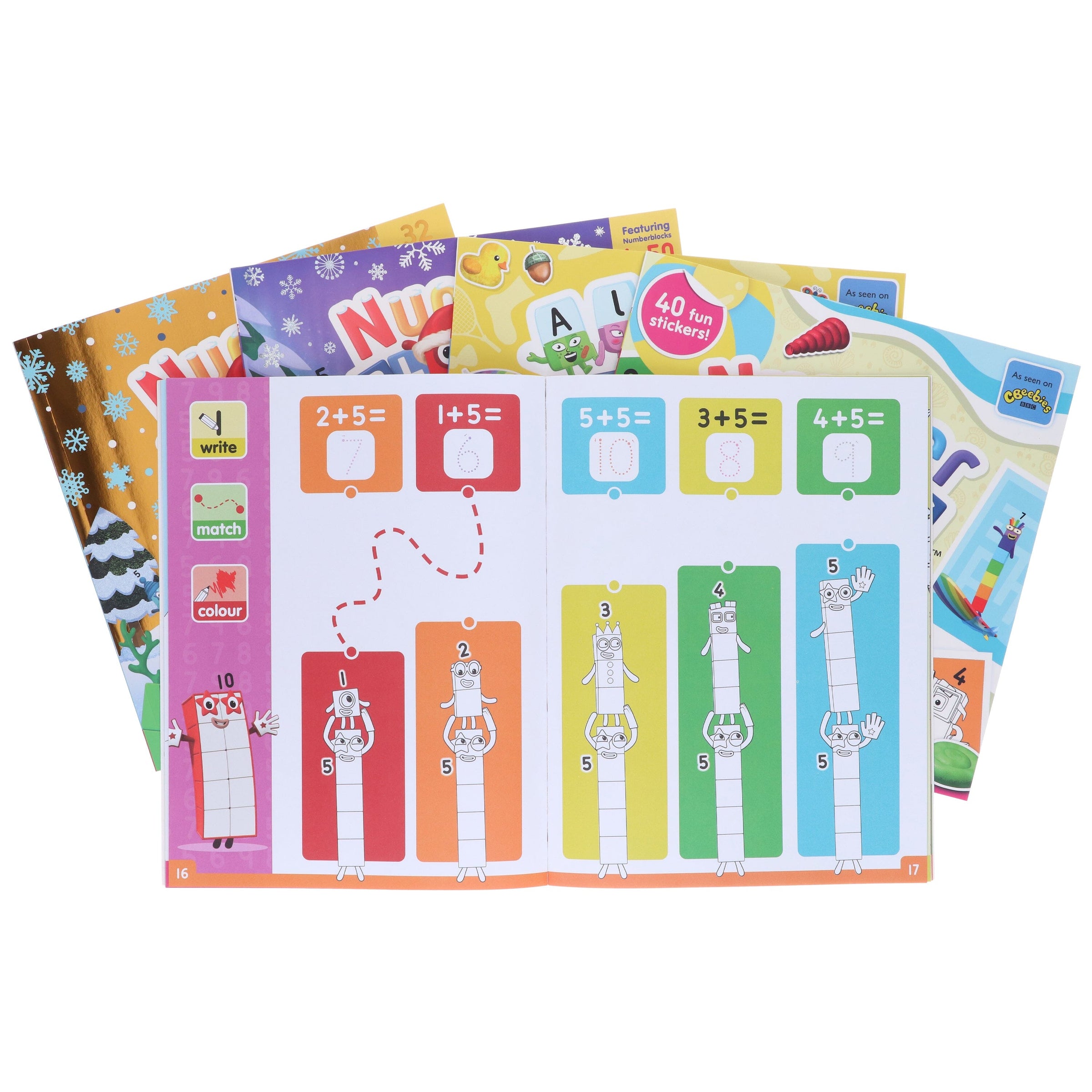 Numberblocks Colouring Fun & Sticker Activity Book Collection 5 Books ...