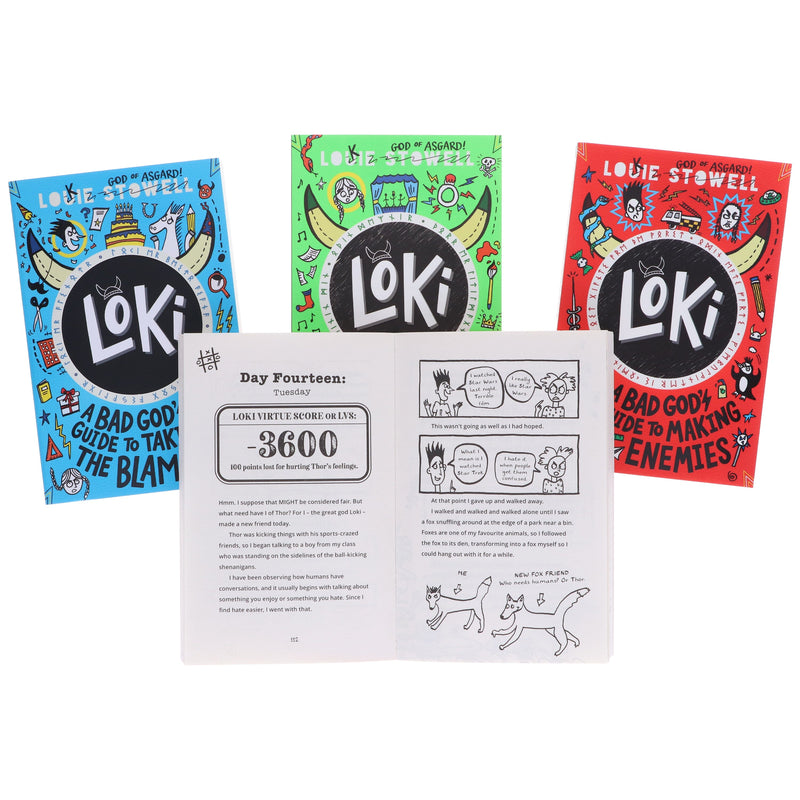 Loki: A Bad God’s Guide Series by Louie Stowell 4 Books Collection Set - Ages 9-12 - Paperback 9-14 Walker Books Ltd