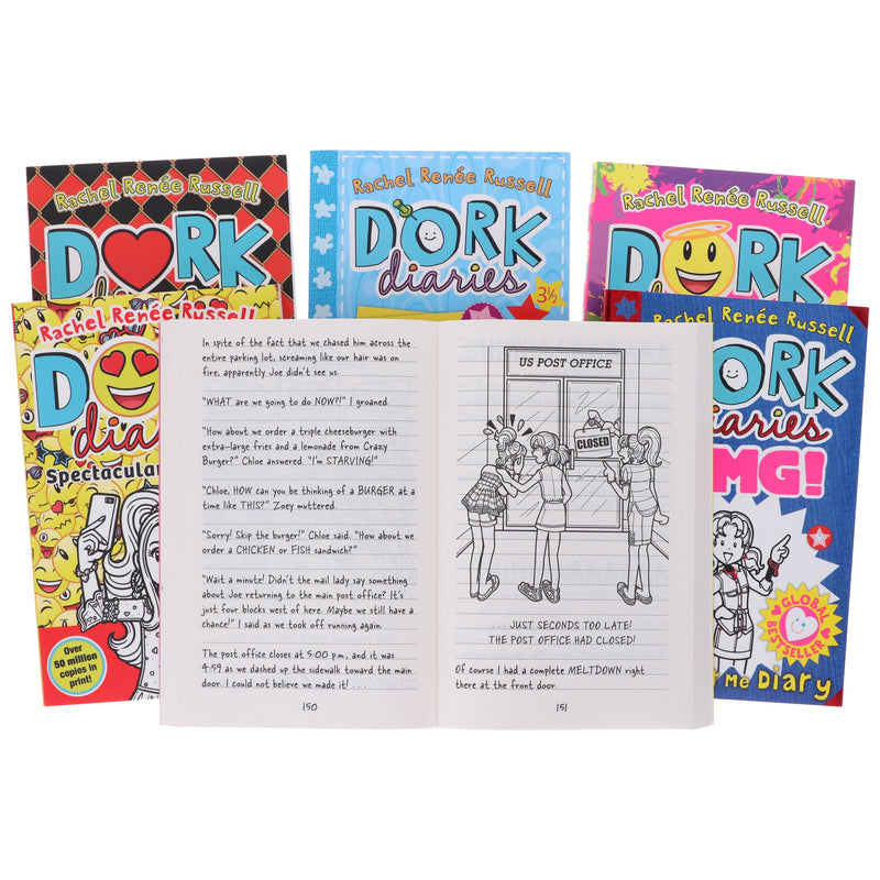 Dork Diaries Series By Rachel Renee Russell 6 Books Collection Set - Ages 9+ - Paperback 9-14 Simon & Schuster