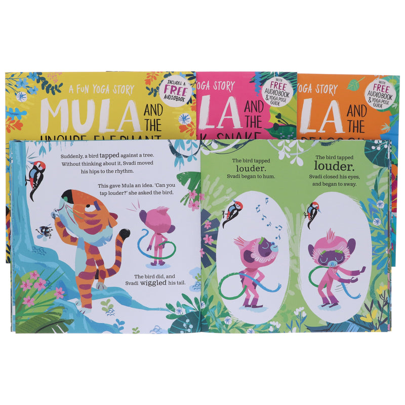 Mula and Friends Animal Fun Yoga Stories Illustrated 4 Picture Books Collection Set - Ages 3-6 - Paperback 3-5 Sweet Cherry Publishing