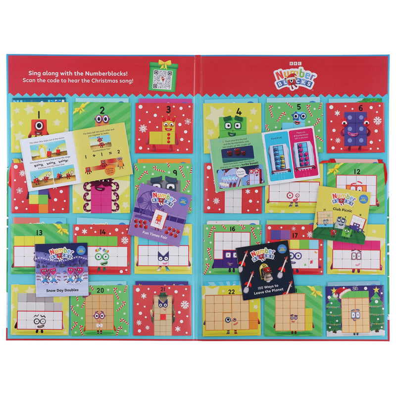 Numberblocks Advent Calendar - Countdown to Christmas 24 Story Books Collection (With sing-along Christmas song!) - Ages 3+ - Hardback 3-5 Sweet Cherry Publishing