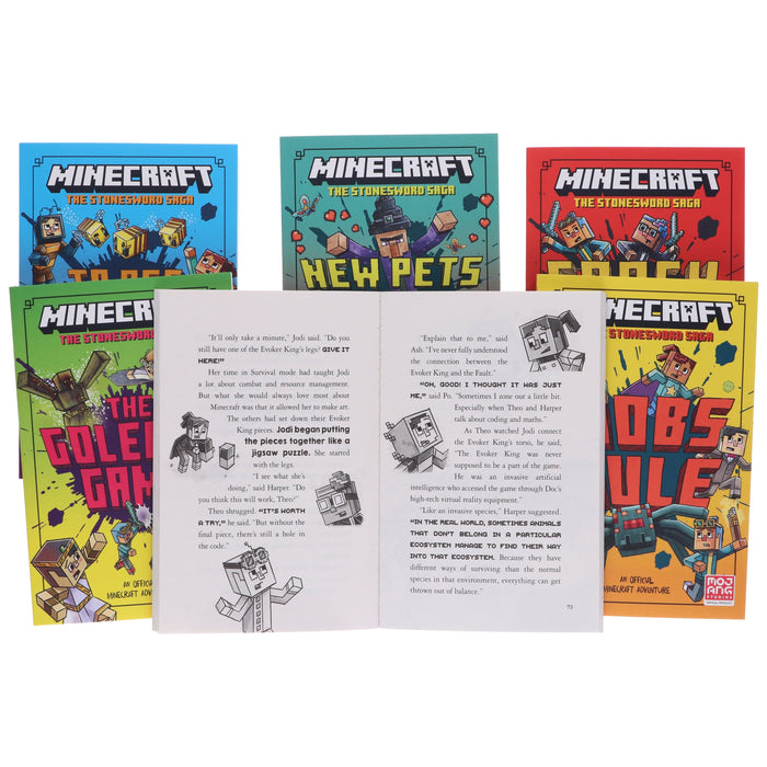 Minecraft The Stonesword Saga Collection by Mojang AB: The Complete 6-Novel Set - Ages 5-10 - Paperback 5-7 HarperCollins Publishers