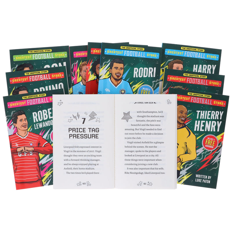 The Greatest Football Stars (Volume 2) by Luke Paton 10 Books Collection Box Set (Includes 10 Free Audiobooks!) - Ages 7-9 - Paperback 7-9 Sweet Cherry Publishing