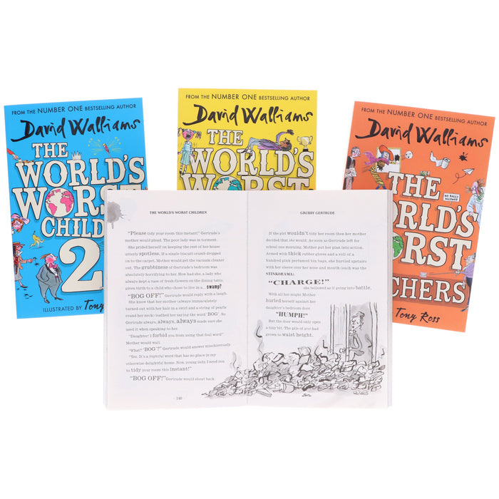 The World's Worst Children Series by David Walliams: Illustrated 4 Books Collection Set - Ages 7-12 -Paperback 7-9 HarperCollins Publishers