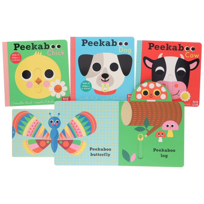 Peekaboo: Apple, Chick, Dog & Cow by Camilla Reid Illustrated 4 Books Collection Set - Ages 0-5 - Board Book 0-5 Nosy Crow Ltd