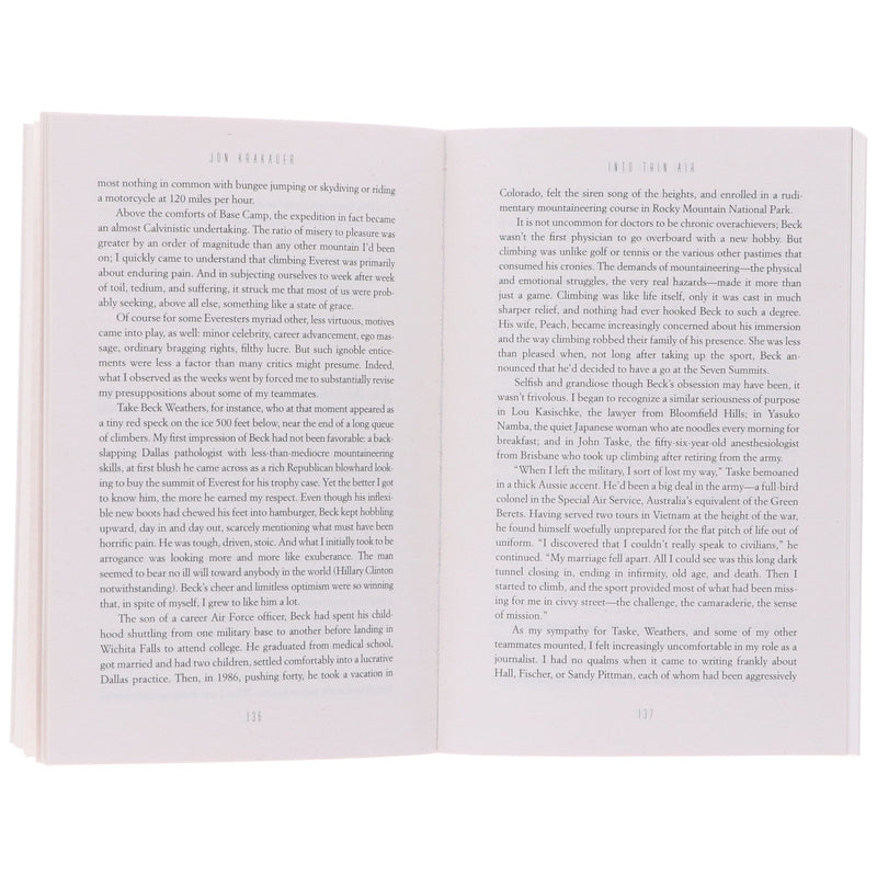 Into Thin Air: A Personal Account of the Everest Disaster by Jon Krakauer - Non Fiction - Paperback Non-Fiction Pan Macmillan