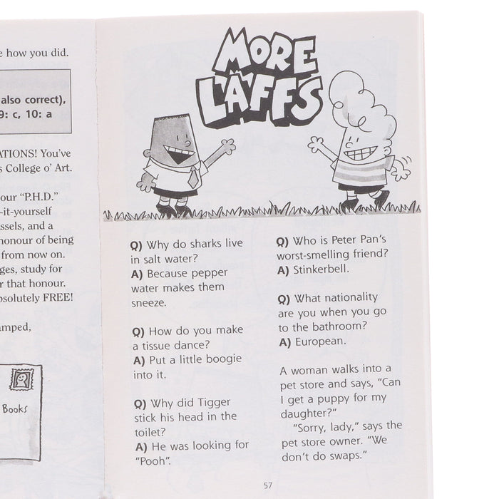 The Captain Underpants' Extra-Crunchy Book O'Fun! By Dav Pilkey - Ages 8-12 - Paperback 9-14 Scholastic