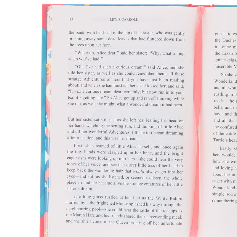 Alice's Adventures in Wonderland & Through the Looking-Glass by Lewis Carroll - Fiction - Sprayed Edge Hardback Fiction Wilco Books