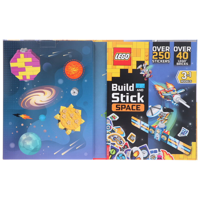 LEGO Books: Build and Stick: Space Activity Box (includes LEGO bricks, book and over 250 stickers) - Ages 7-9 – Hardback 7-9 Buster Books