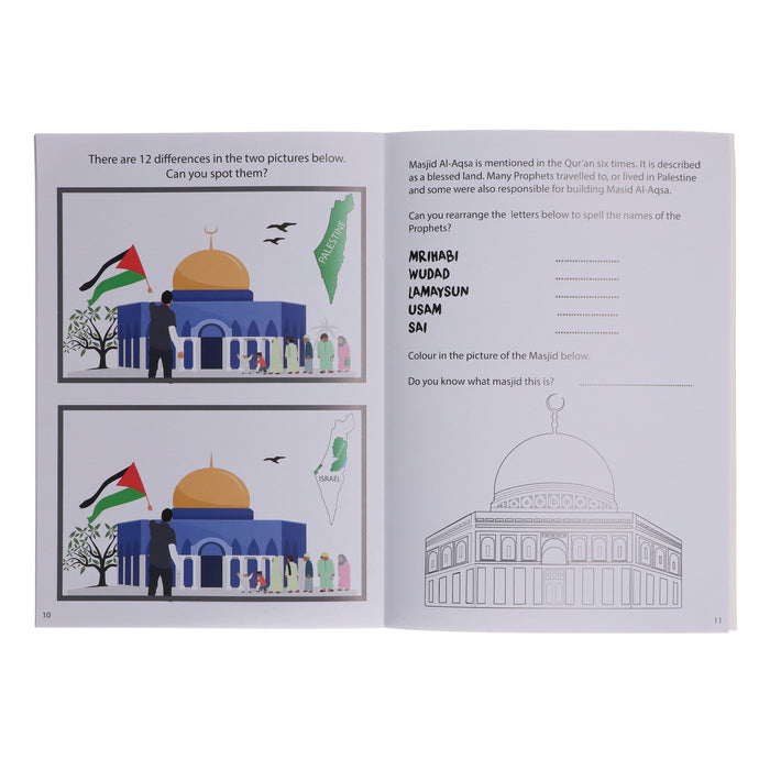 Palestine Activity Book (stickers Included) By Adilah Joossab - Ages 6-8 - Paperback 7-9 Kube Publishing