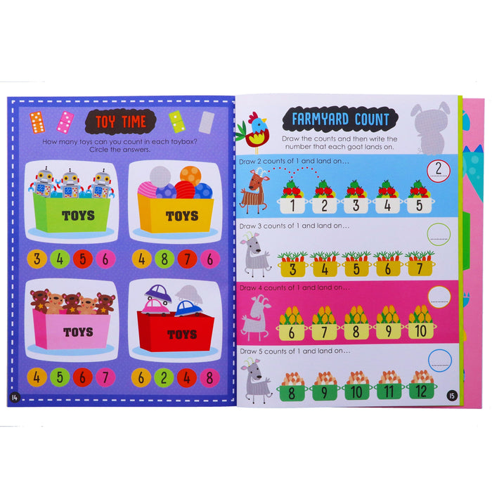 Playtime Learning Numbers Words Colours Sticker Activity 5 Books - Age 4+ - Paperback B2D DEALS Make Believe Ideas