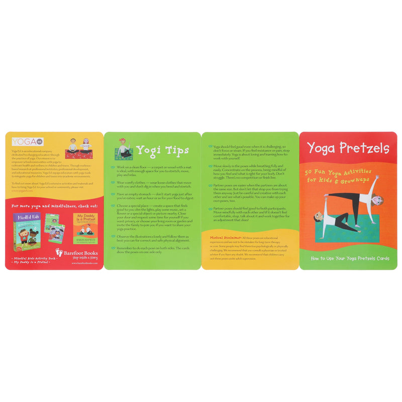 Yoga Pretzels: 50 Fun Yoga Activities for Kids and Grownups by Tara Guber & Leah Kalish - Ages 4+ - Yoga Cards 3-5 Barefoot Books Ltd