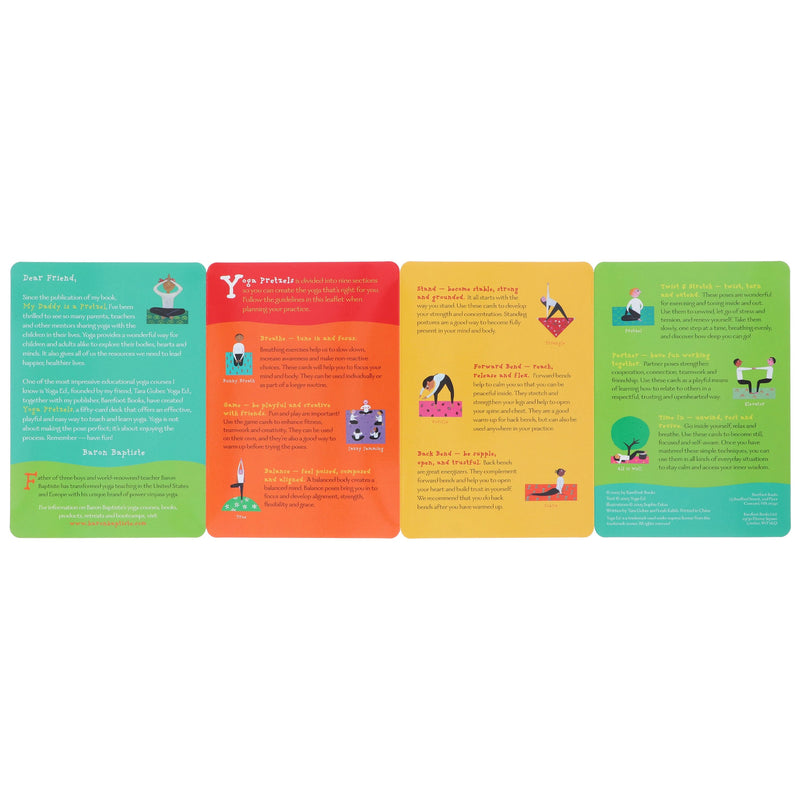 Yoga Pretzels: 50 Fun Yoga Activities for Kids and Grownups by Tara Guber & Leah Kalish - Ages 4+ - Yoga Cards 3-5 Barefoot Books Ltd