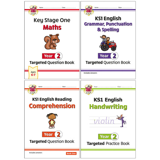 CGP KS1 Year 2 Targeted Question Bundle 6 Books Collection Set - Ages 6-7 - Paperback 5-7 Coordination Group Publications Ltd (CGP)