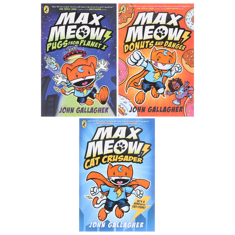 Max Meow Series By John Gallagher 3 Graphic Novels Set - Ages 5-10 - Paperback