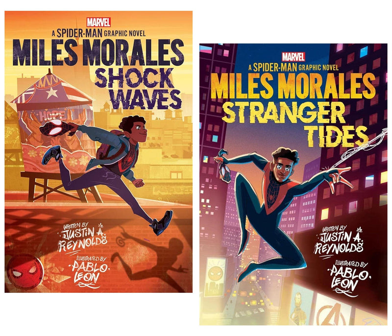 Miles Morales: A Spider-Man Graphic Novels by Justin A. Reynolds Illustrated 2 Books Collection Set - Ages 10+ - Paperback Graphic Novels Scholastic