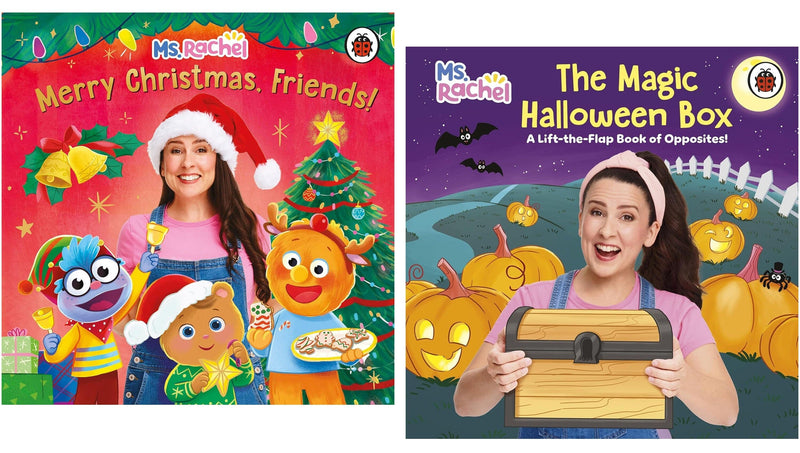 Ms Rachel Collection (Magic Halloween Box & Merry Christmas, Friends!) 2 Books Set - Ages 0-3 - Board Book 0-5 Penguin Random House