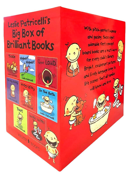 Leslie Patricelli's Big Box of Brilliant 8 Books Collection Box Set - Ages 1-3 - Board Book 0-5 Walker Books
