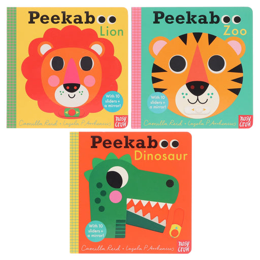 Peekaboo: Lion, Zoo & Dinosaur by Camilla Reid Illustrated 3 Books Collection Set - Ages 0-5 - Board Book 0-5 Nosy Crow Ltd