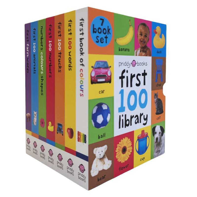 Priddy First 100 Library Collection 7 Books Box Set - Ages 0-5 - Board Book
