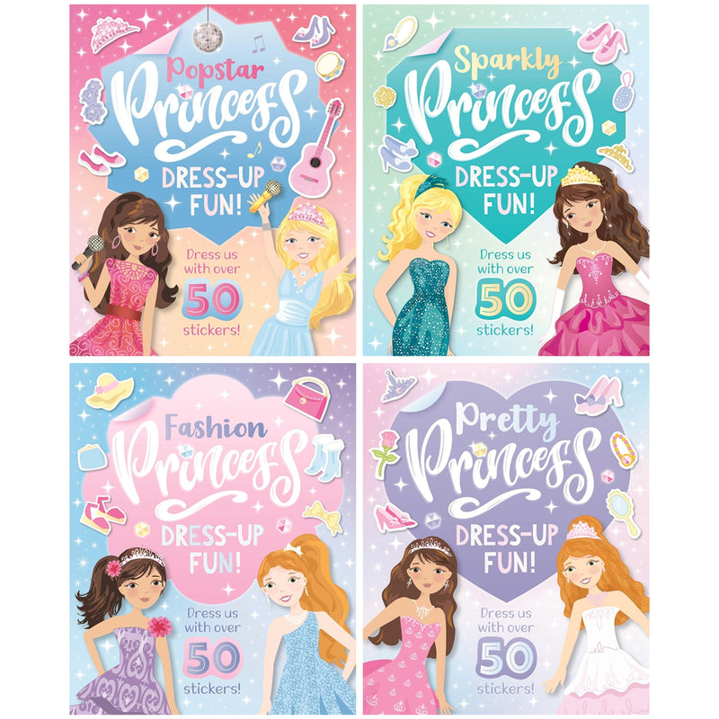 Princess Dress-Up Fun! Collection 4 Sticker Activity Books Set - Ages 4+ - Paperback 5-7 Igloo Books