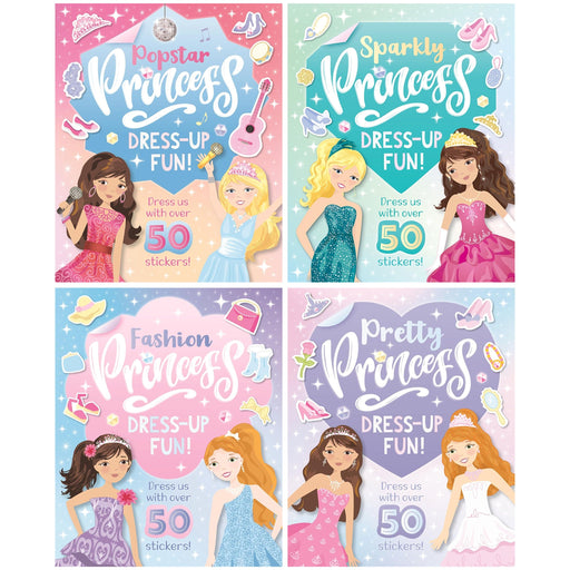 Princess Dress-Up Fun! Collection 4 Sticker Activity Books Set - Ages 4+ - Paperback 5-7 Igloo Books