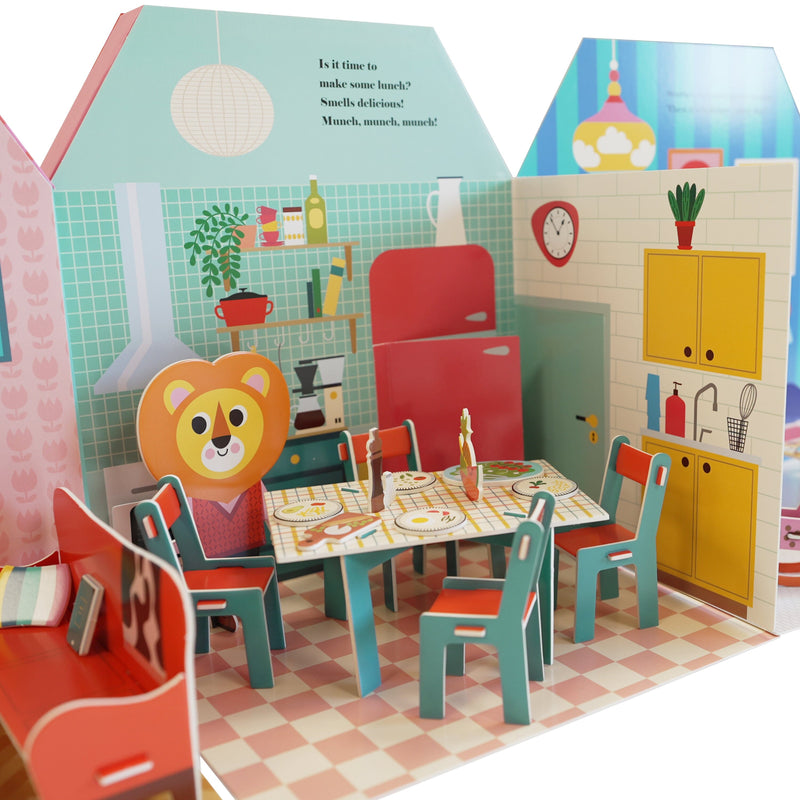 Fold-Out + Play: Doll's House: Build your own 3D house with interactive play pieces and stickers by Ingela P Arrhenius - Ages 4-7 - Board Book 3-5 Nosy Crow Ltd