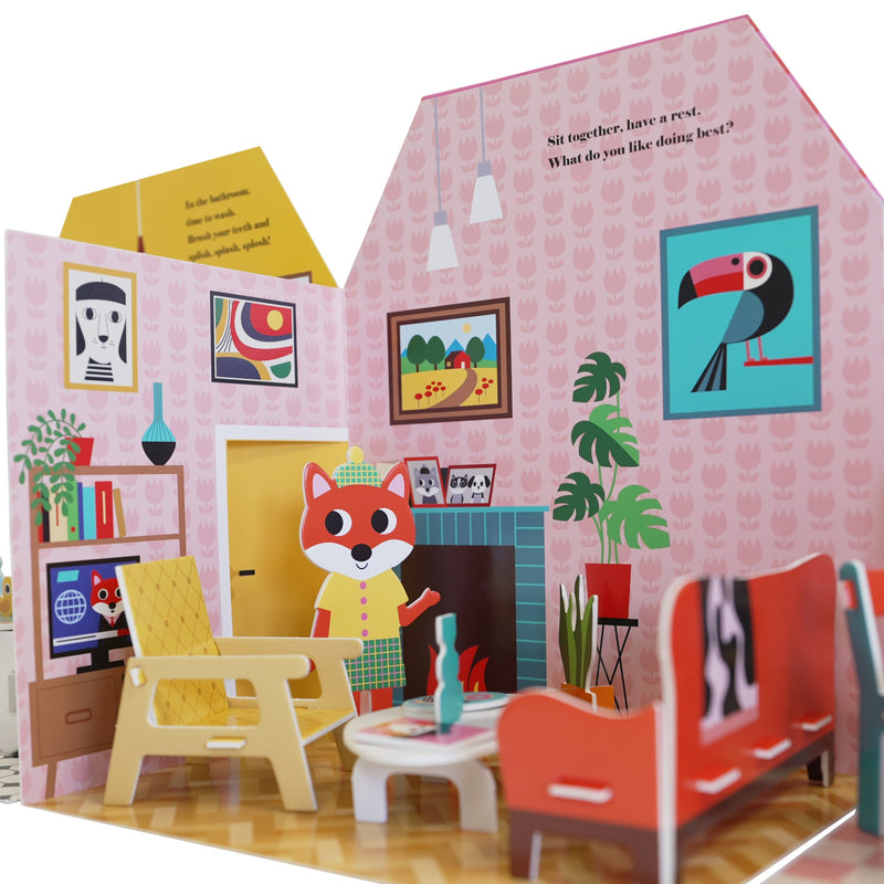 Fold-Out + Play: Doll's House: Build your own 3D house with interactive play pieces and stickers by Ingela P Arrhenius - Ages 4-7 - Board Book 3-5 Nosy Crow Ltd