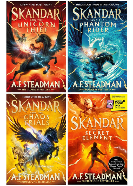 The Skandar Collection Series With Skandar and the Secret Element: World Book Day 2026 by A.F. Steadman 4 Books Set - Ages 9-12 - Paperback 9-14 Simon & Schuster