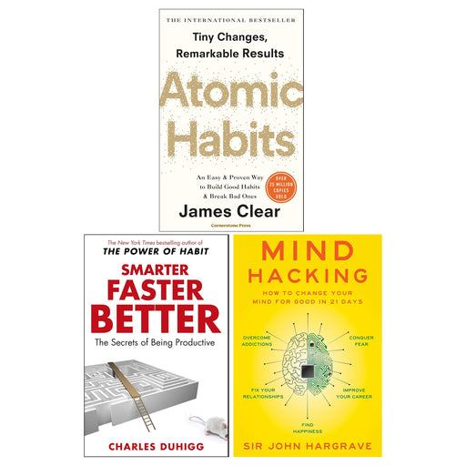 Atomic Habits, Smarter Faster Better & Mind Hacking 3 Books Collection Set - Non Fiction - Paperback Non-Fiction Penguin/Simon & Schuster