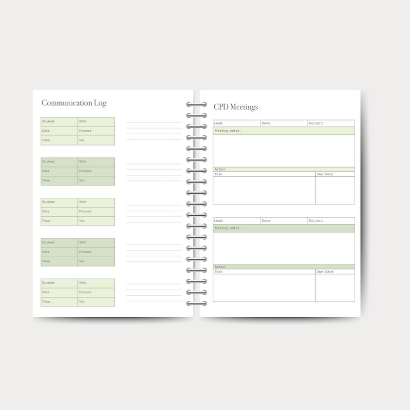 Teacher Planner 2026-2027 - Spiral Bound Hardback