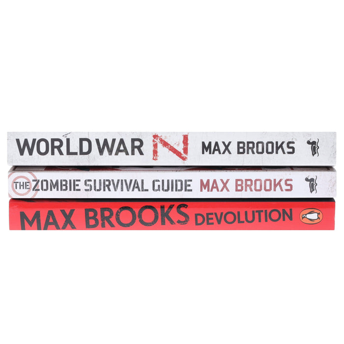 Max Brooks: World War Z, The Zombie Survival Guide & Devolution 3 Books Collection Set - Fiction - Paperback Fiction Prelude Books