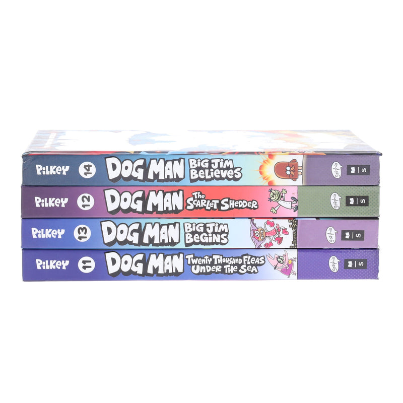 Dog Man Series by Dav Pilkey (Book 11-14) Collection 4 Books Set - Ages 7+ - Hardback 7-9 Scholastic