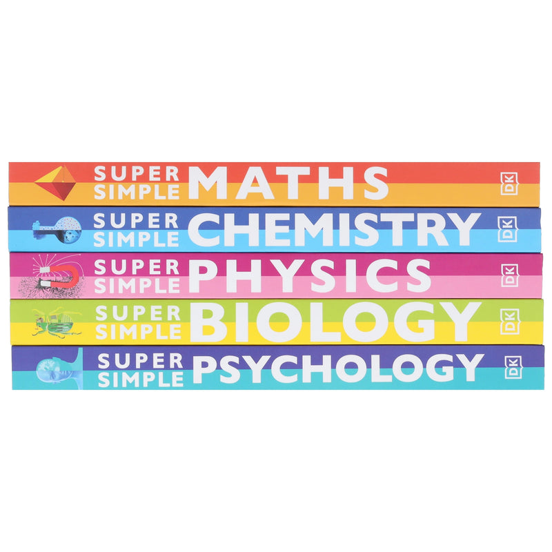 Super Simple: Maths, Chemistry, Physics, Biology & Psychology The Ultimate Bitesize Study Guide 5 Books Collection Set - Non Fiction - Paperback Non-Fiction DK