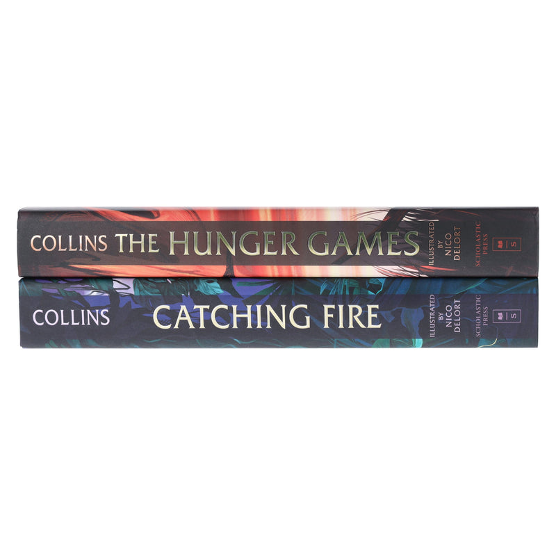 The Hunger Games (Illustrated Edition) by Suzanne Collins 2 Books Collection Set - Ages 12+ - Hardback Young Adult Scholastic